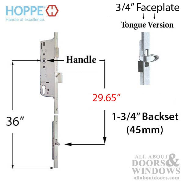 Hoppe HLS9000 Multipoint Lock – 45mm Backset, 92mm PZ, 20mm Faceplate