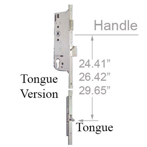 Hoppe HLS9000 Multipoint Lock Tongue Version – 45mm Backset, 20mm Faceplate, 36" Handle Height