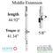 Hoppe HLS9000 Middle Extension with Tongue and Shootbolt – 16mm Faceplate, 44-59/64" Length
