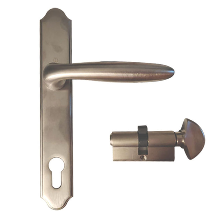 Hoppe Verona Active Handle Set – Key/C-Knob, Satin Nickel
