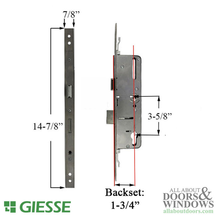 Giesse INOX Multipoint Lock Case – 45mm Backset, 92mm PZ, No Connector Plates