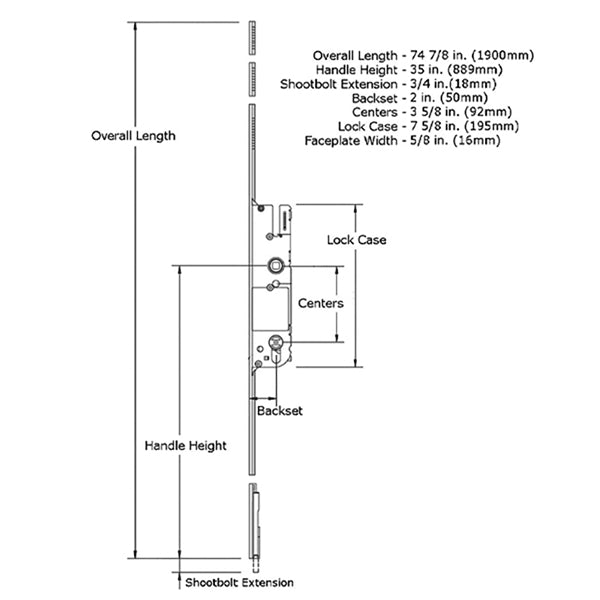GU Cremona Europa Inactive 2-Point Door Lock – 50mm Backset, 92mm PZ