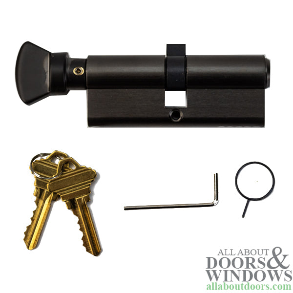 Hoppe Cylinder – 40mm/40mm, 90° V-Knob, Dark Metallic Bronze