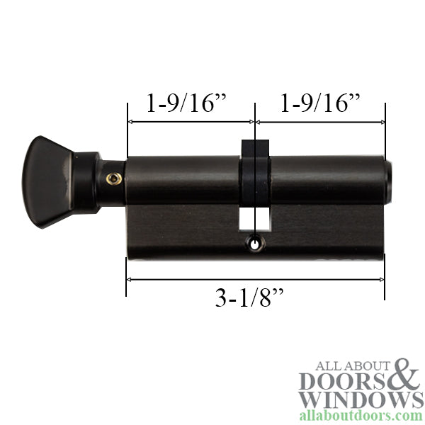 Hoppe Cylinder – 40mm/40mm, 90° V-Knob, Dark Metallic Bronze