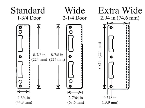 Hoppe Latch and Deadbolt Strike Plate – Flat, Non-Handed, Rustic Umber