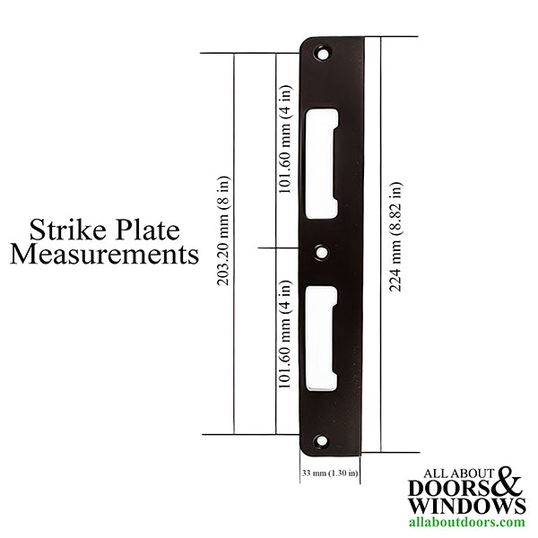 Hoppe Latch and Deadbolt Strike Plate – Flat, Non-Handed, Rustic Umber