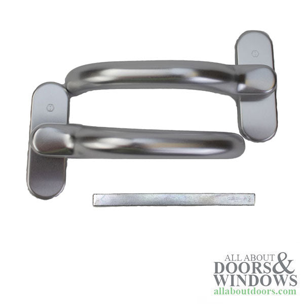 Hoppe Paris Handle Set for Balcony Doors – Non-Keyed, Aluminum Silver F1