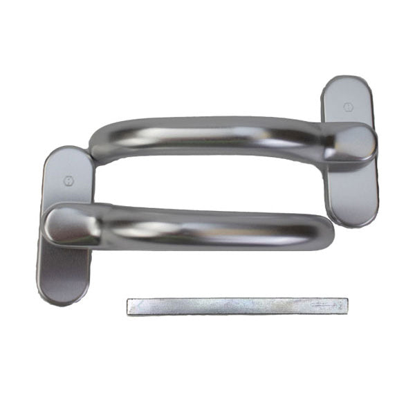 Hoppe Paris Handle Set for Balcony Doors – Non-Keyed, Aluminum Silver F1