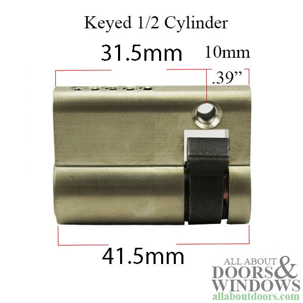 Hoppe 1/2 Euro Profile Cylinder – 31.5/10, Inactive Keyed, No Thumbturn