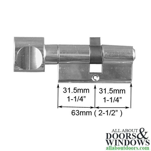 CES 90 Degree German Profile Cylinder with H-Knob – 31.5/31.5mm, Antique Brass