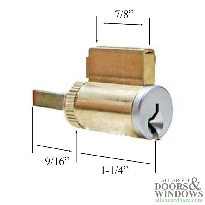 American Rekeyable Cylinder for Sliding Glass Doors – 5-Pin, Keyed Alike