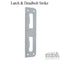 Latch and Deadbolt Strike Plate for 2-1/4" Doors – Satin Nickel