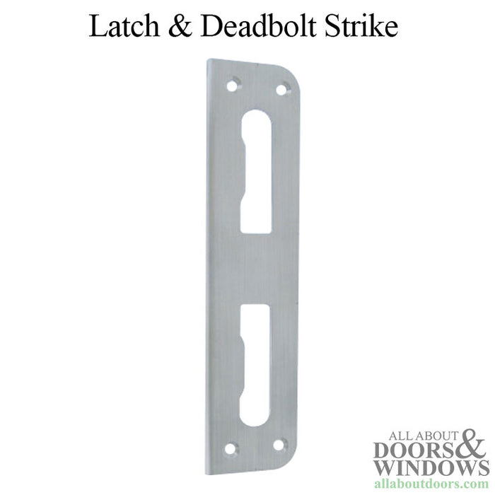 Latch and Deadbolt Strike Plate for 2-1/4" Doors – Satin Nickel