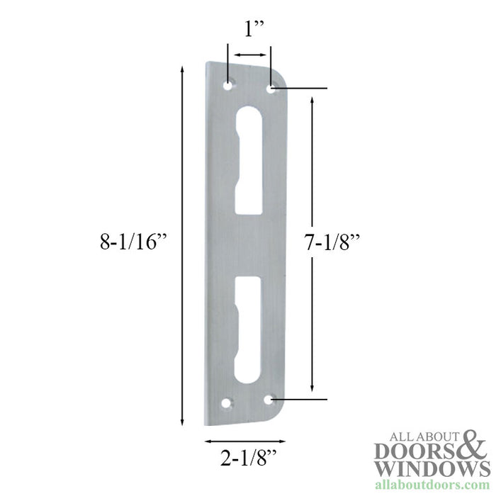 Latch and Deadbolt Strike Plate for 2-1/4" Doors – Satin Nickel