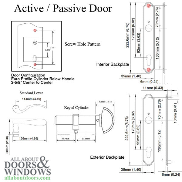 Hoppe Munchen Keyed Lever Handleset for Weather Shield – 92mm PZ, Polished Brass