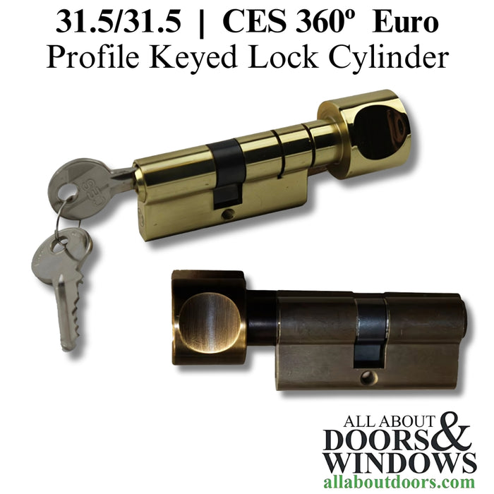 CES H-Knob Keyed Cylinder – Euro-Profile, 360 Degree, Brown