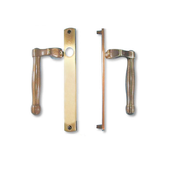 Fuhr Sliding Patio Door Dummy Handle Set – L Style, Antique Brass