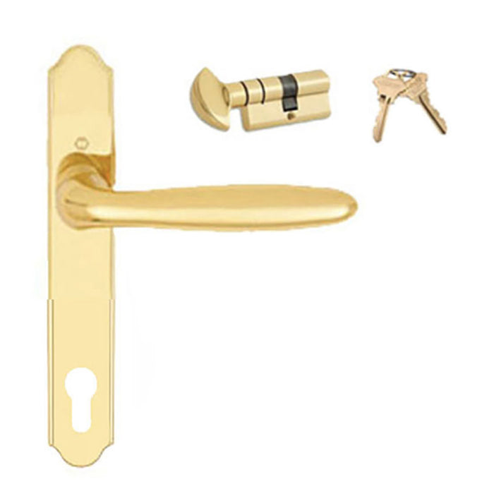 Hoppe Verona Active Keyed Handle Set – Polished Brass, Euro Profile Cylinder