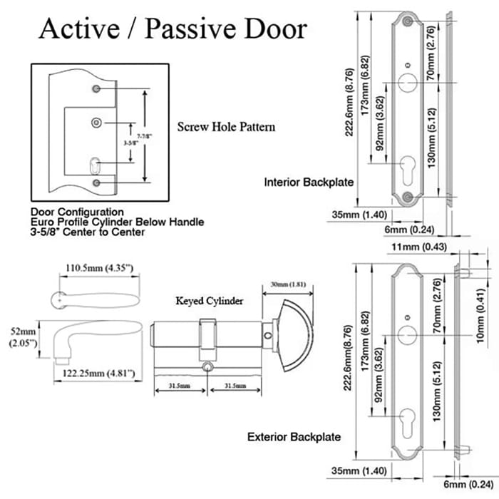 Hoppe Verona Active Keyed Handle Set – Polished Brass, Euro Profile Cylinder