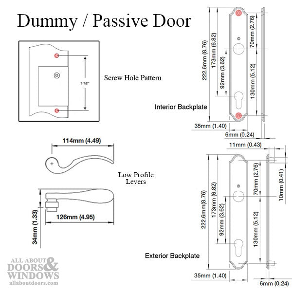 Hoppe Munchen Dummy Low Profile Handleset – Right Hand, Satin Nickel