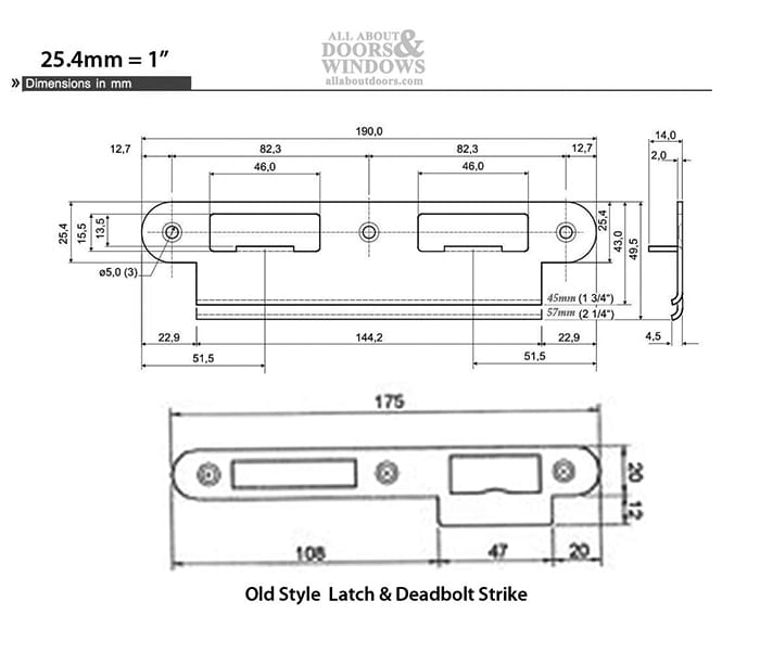 GU Full Lip Strike Plate Kit for 2-1/4" Doors
