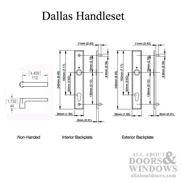 Hoppe Dallas Handleset for Multipoint Doors – 92mm PZ, Matte Black