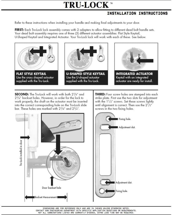 Tru-Lock Deadbolt to Multipoint Lock Conversion Kit