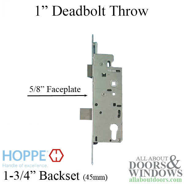 Hoppe Single Point Mortise Lock – 45mm Backset, 92mm PZ, 1" Deadbolt