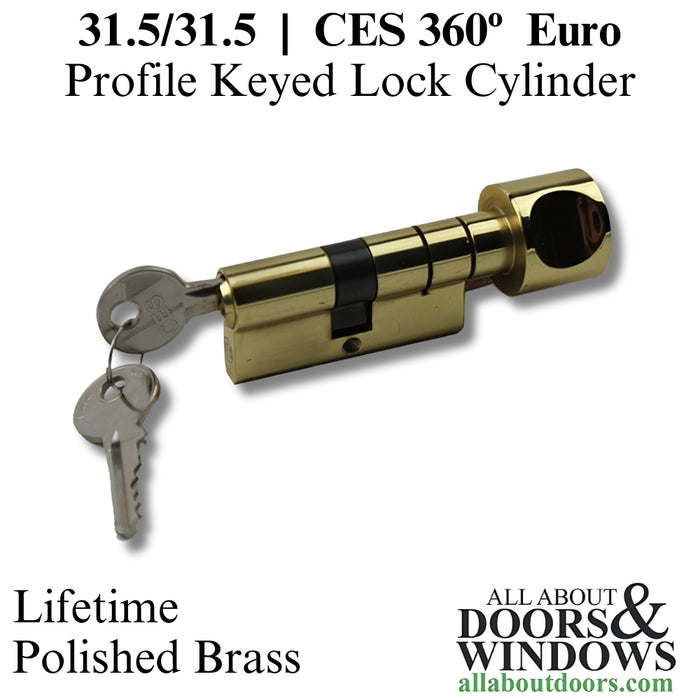 CES H-Knob Keyed Cylinder – Euro-Profile, 360 Degree, Brown