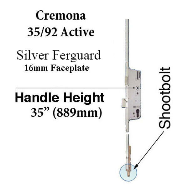 GU Ferco Cremona 3-Point Locking Gear with Bottom Shootbolt – 35mm Backset, 92mm PZ