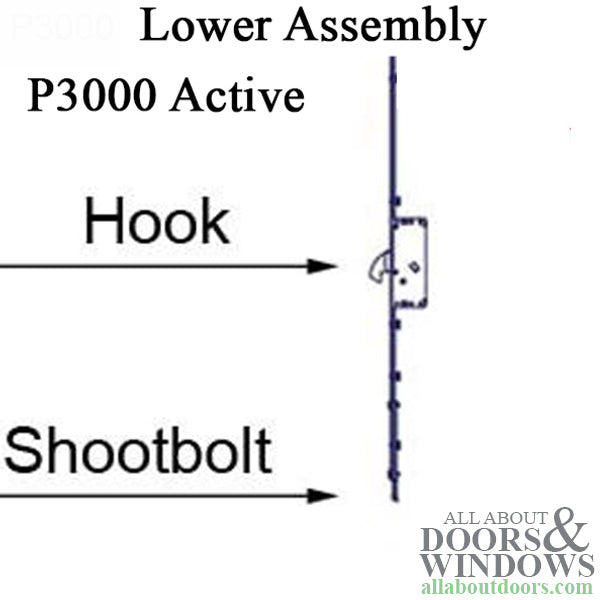 Amesbury P3000 Multipoint Lock Gear – 45mm Backset, 92mm PZ, 36" Handle Height