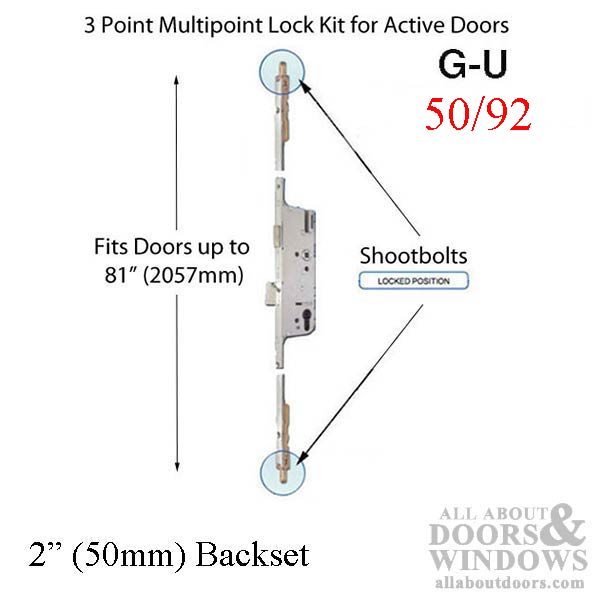 G-U Shootbolt Kit for Pella Doors – 50mm Backset, 92mm PZ