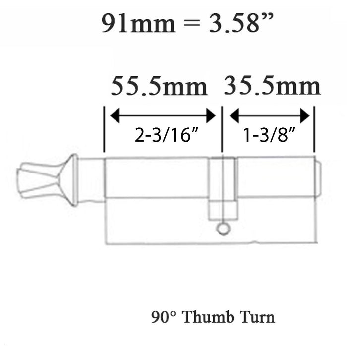 Hoppe Verona Keyed Euro Profile Cylinder – Stainless Steel with Brushed Chrome Thumb Turn