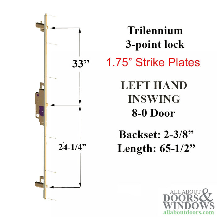 Trilennium 3000 Series Multipoint Lock – 60mm Backset, Left Hand Inswing