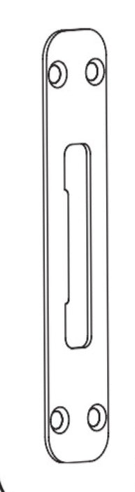 Weather Shield Tongue Strike Plate – 1" x 5", Radius Corners, Stainless Steel