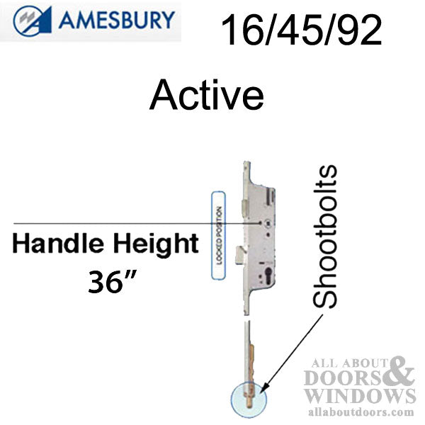 GU P2000 Active Lower Gear with Shootbolt – 45mm Backset, 92mm PZ, 36" Handle Height