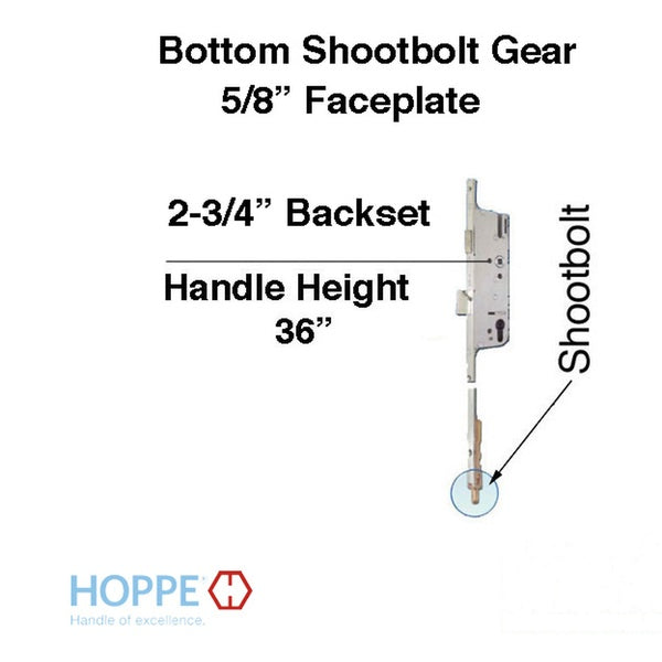 Hoppe Manual Shootbolt Multipoint Lock – 70mm Backset, 16mm Faceplate