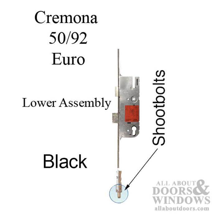 Cremona 3-Point Shootbolt Lock – 50mm Backset, 92mm PZ, Bottom Section