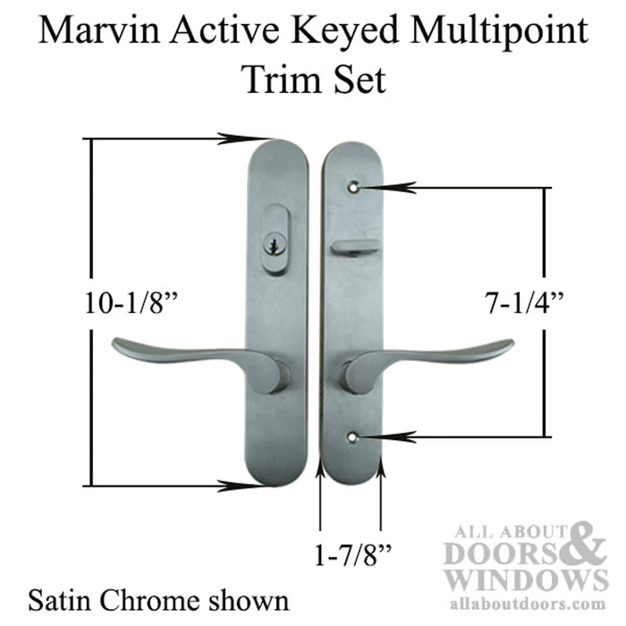 Marvin Traditional Active Handle Set Trim for Multipoint Doors – Matte Black, Blemished