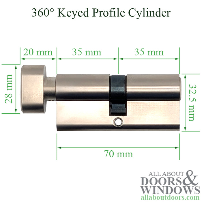 Active Keyed Euro Profile Cylinder – 35/35, Y1 Keyway, Polished Chrome