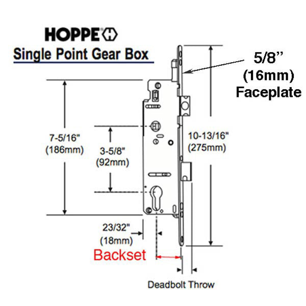 Fuhr Single Point Mortise Lock – 35mm Backset