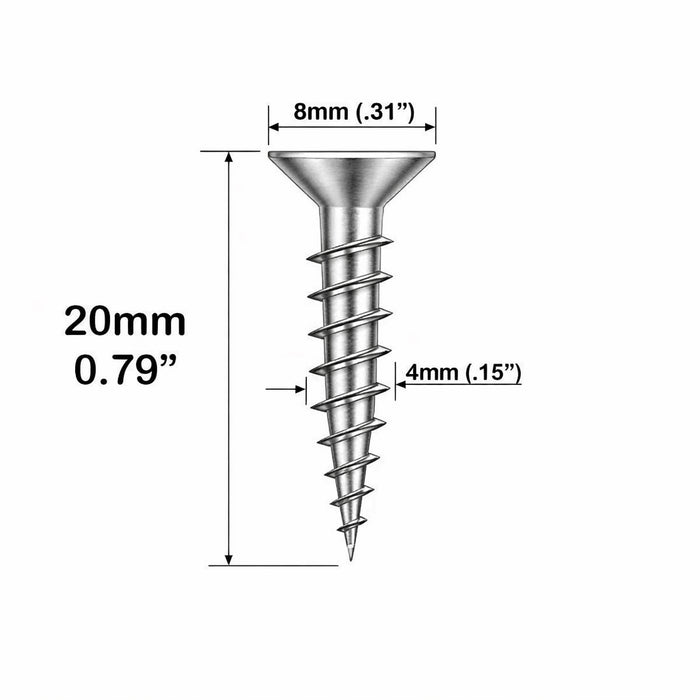 Hoppe Stainless Steel Chipboard Screw – 8mm Head, 20mm Length