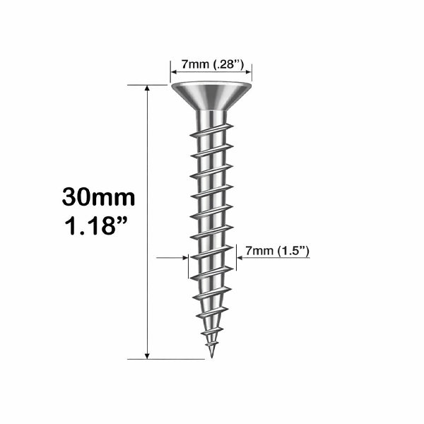 Hoppe Stainless Steel Screw for Vinyl Profiles – 30mm Length, 8mm Head