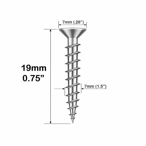 Hoppe Stainless Steel Screw for Vinyl Profiles – 7mm Head, 3/4" Length