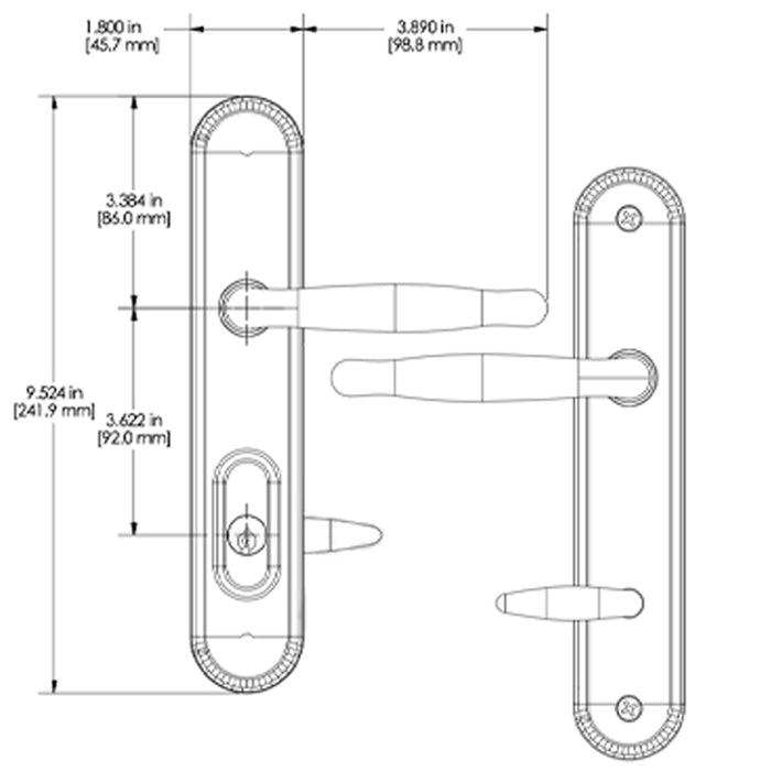 AmesburyTruth Regency 800B ADA Passive Handleset – 92mm PZ