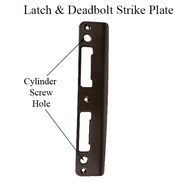 Hoppe Latch & Deadbolt Strike Plate – Curved Lip, Rustic Umber