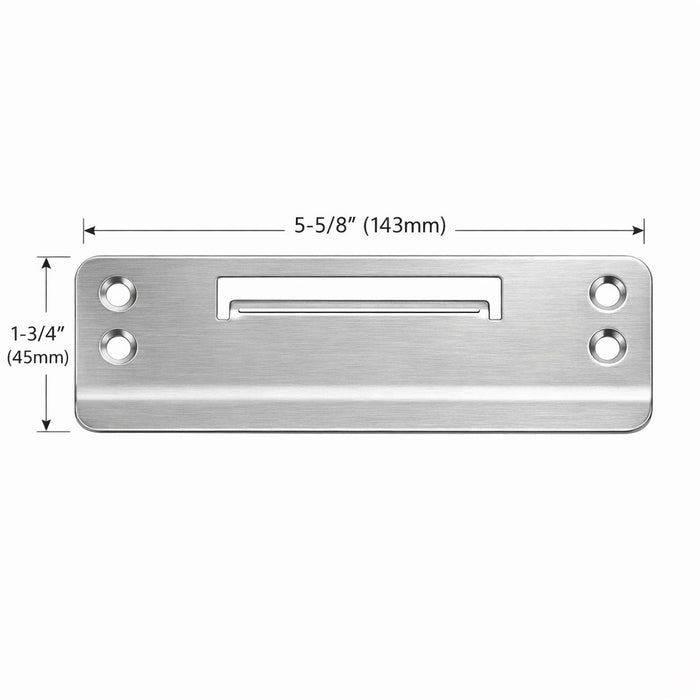 Weather Shield Double Door Head Strike Plate – Radius Corners, Stainless Steel