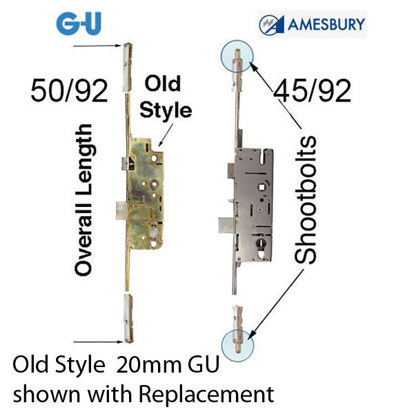 GU Multipoint Lock for Superior Doors – 50mm Backset, 20mm Faceplate (Discontinued)
