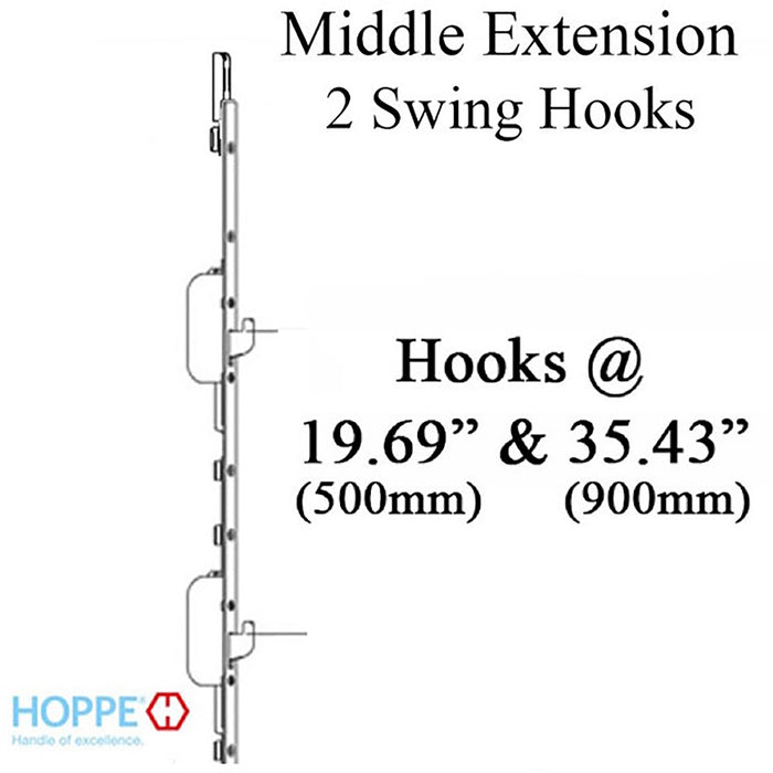Hoppe HLS9000 Middle Extension with Swing Hooks – 16mm Faceplate