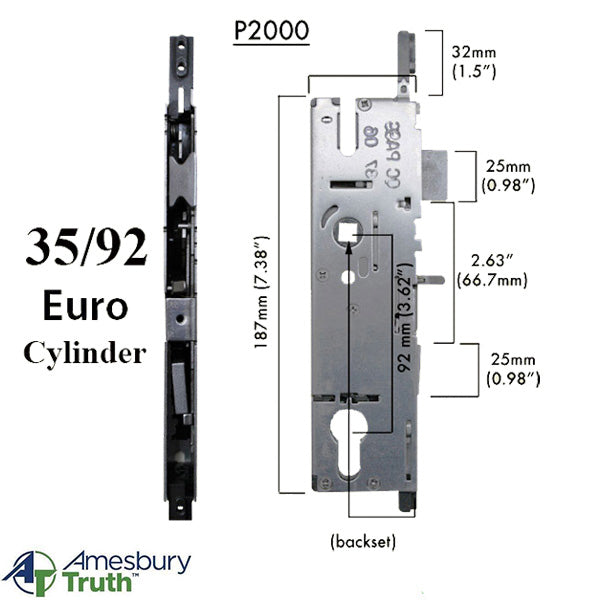 Premier P2000 Multipoint Lock Gearbox – 35mm Backset, 92mm PZ